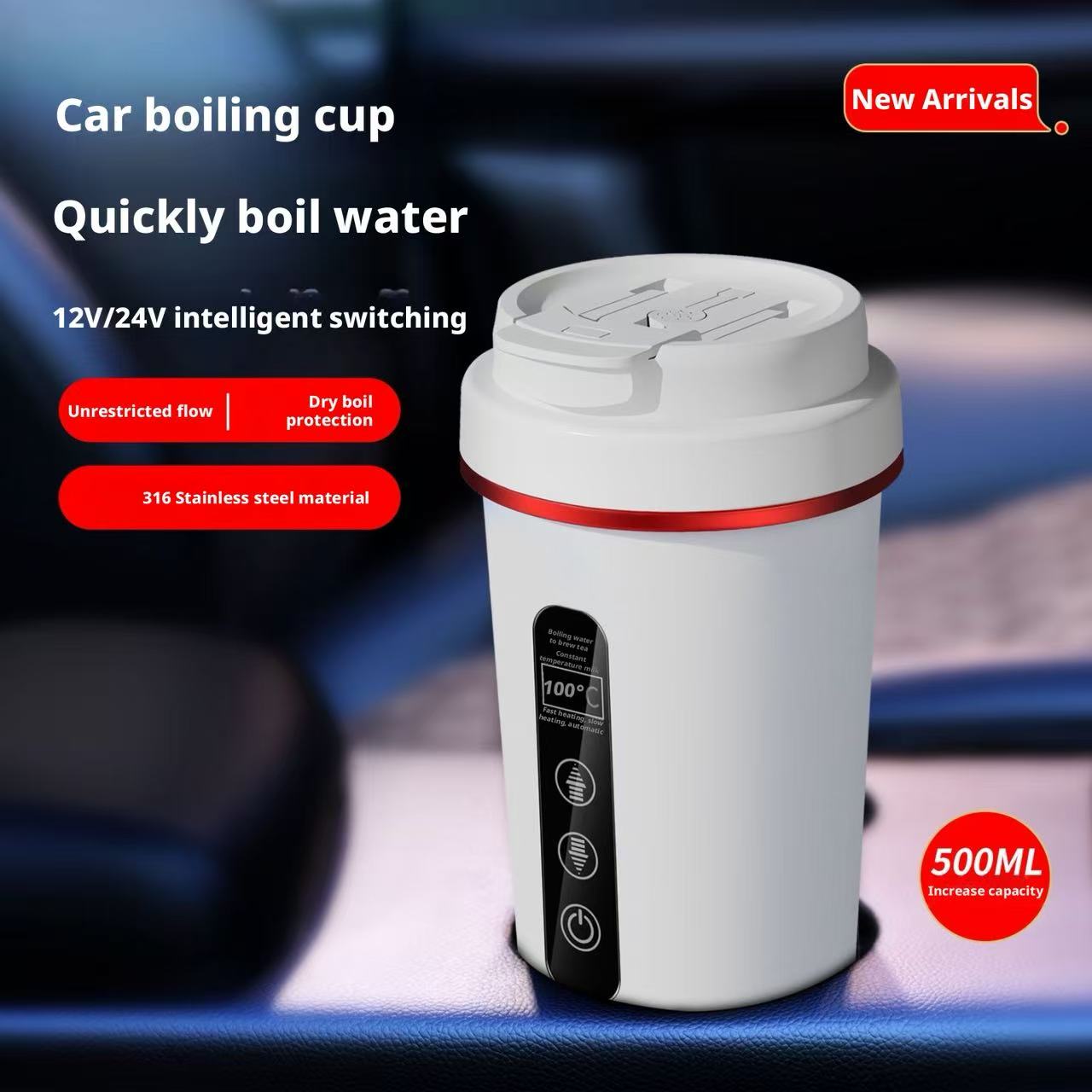 Hot Pot Portable Dual - Tragbarer Auto-Wasserkocher 12V 24V Universal Outdoor