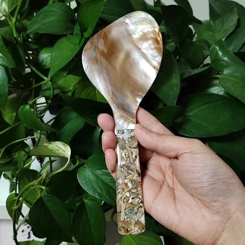 Home Cooking Meals - Natürlicher Perlmutt-Reislöffel 22cm Hitzebeständiger Küchenlöffel Muschellöffel