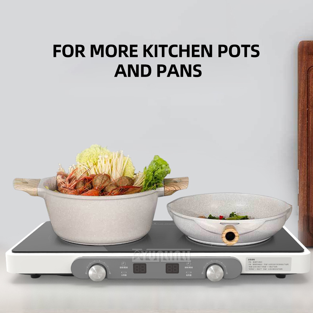 Hot Pot Portable Dual - Doppelter Küchenkochfeld, Haushalts-Induktionsherd, multifunktional, tragbar, Piastra