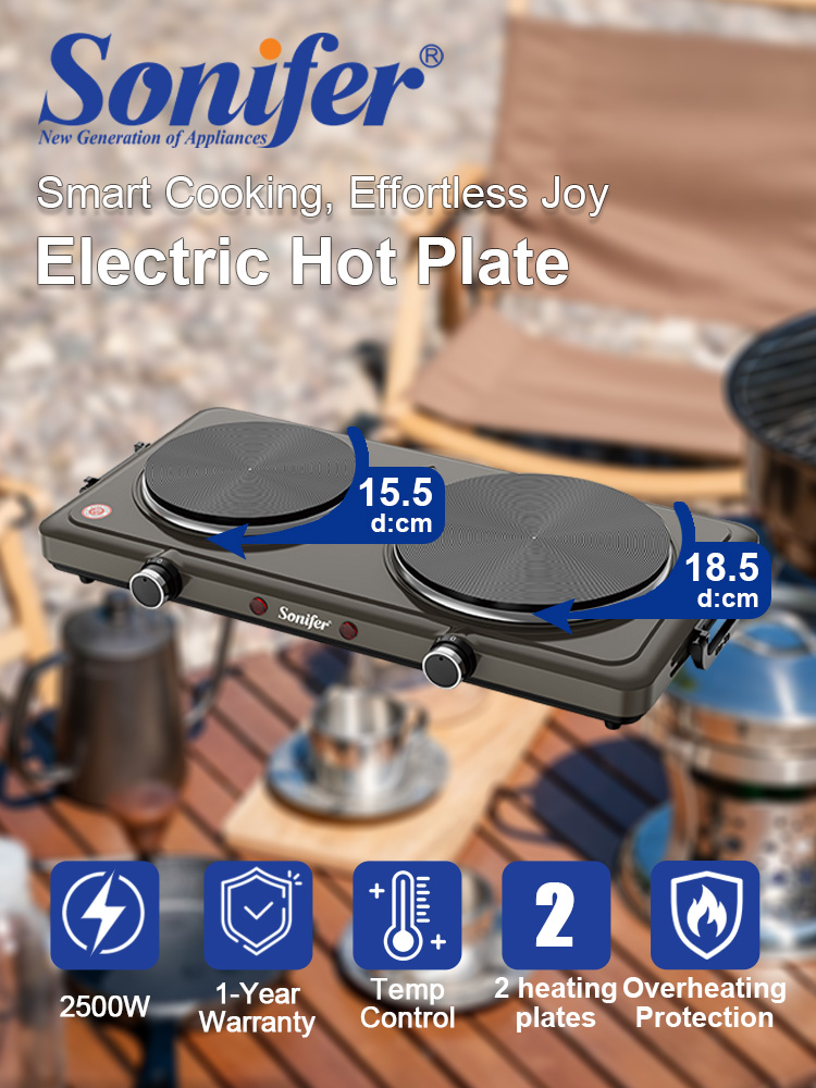 Hot Pot Portable Dual - Sonifer SF-3071 Doppel-Elektroherdplatte 1500W 5 Heizstufen