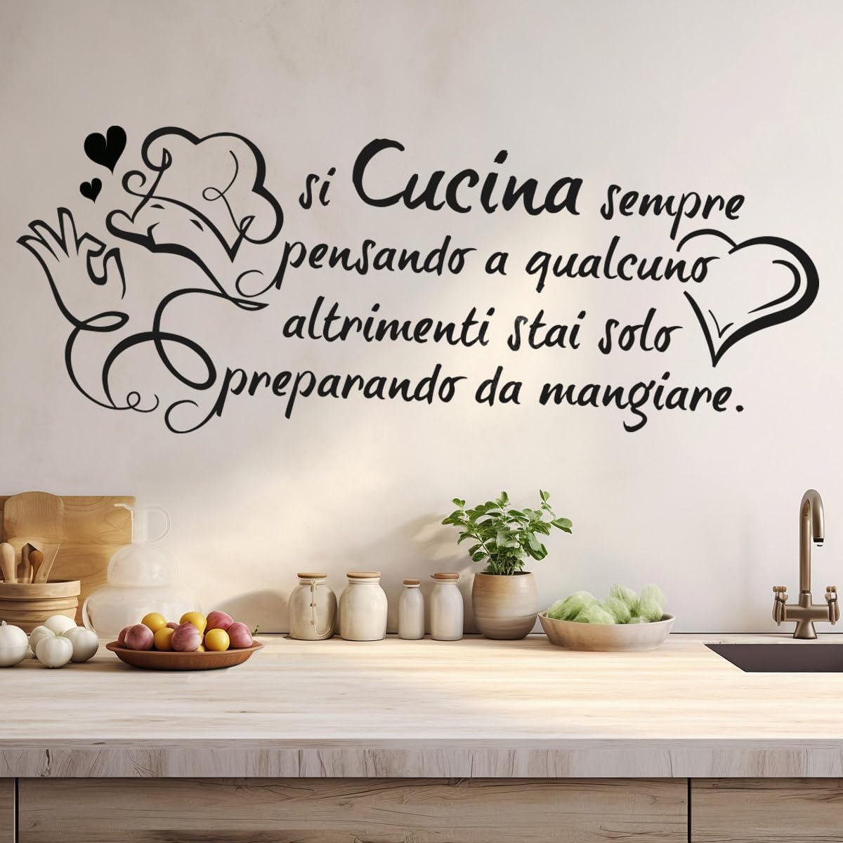 Home Cooking Meals - Wandaufkleber mit französischem italienischem Küchen- und