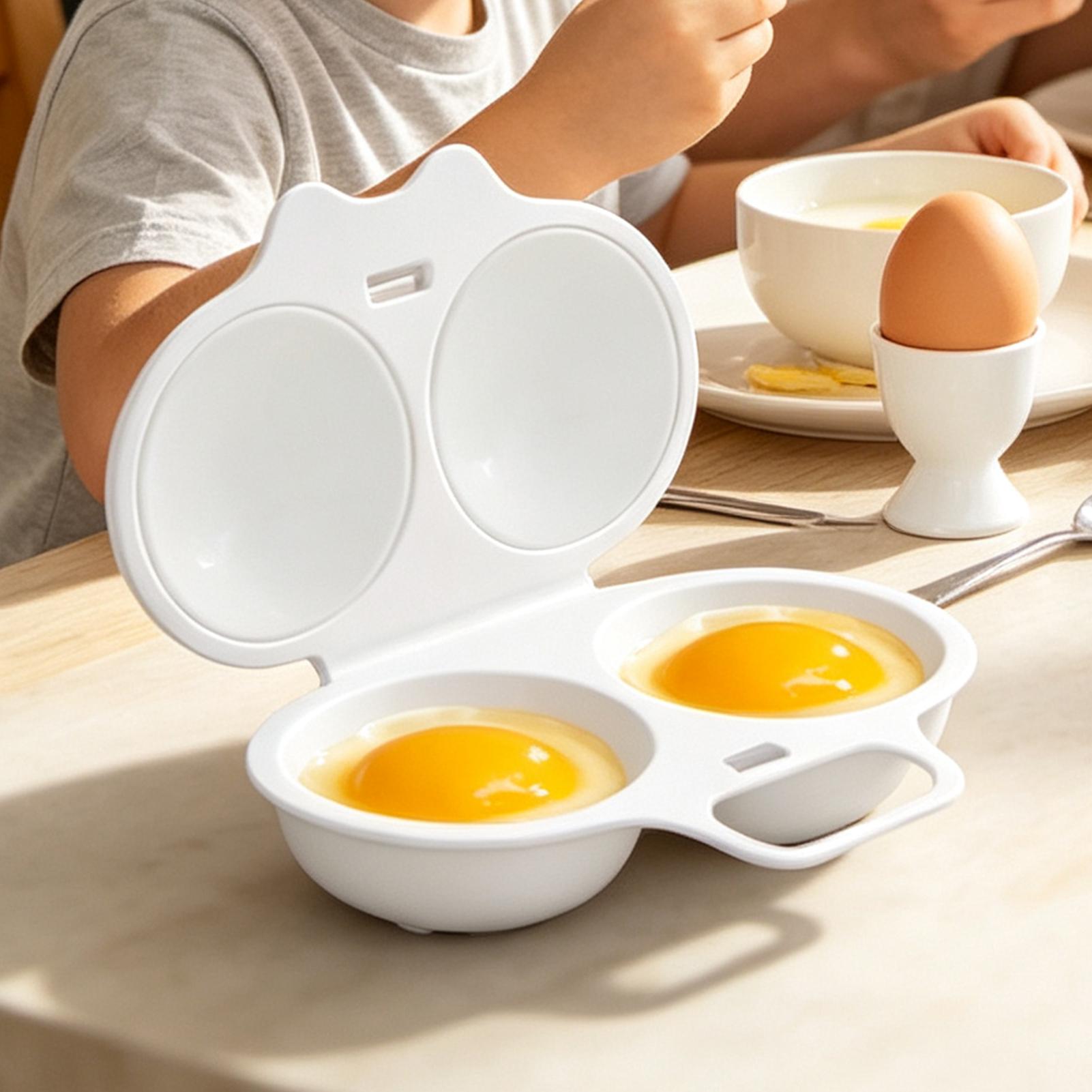 Home Cooking Egg Sandwich - Mikrowellen-Eierpochierer, antihaftbeschichtet, 2 Fächer, mikrowellengeeignet, schneller