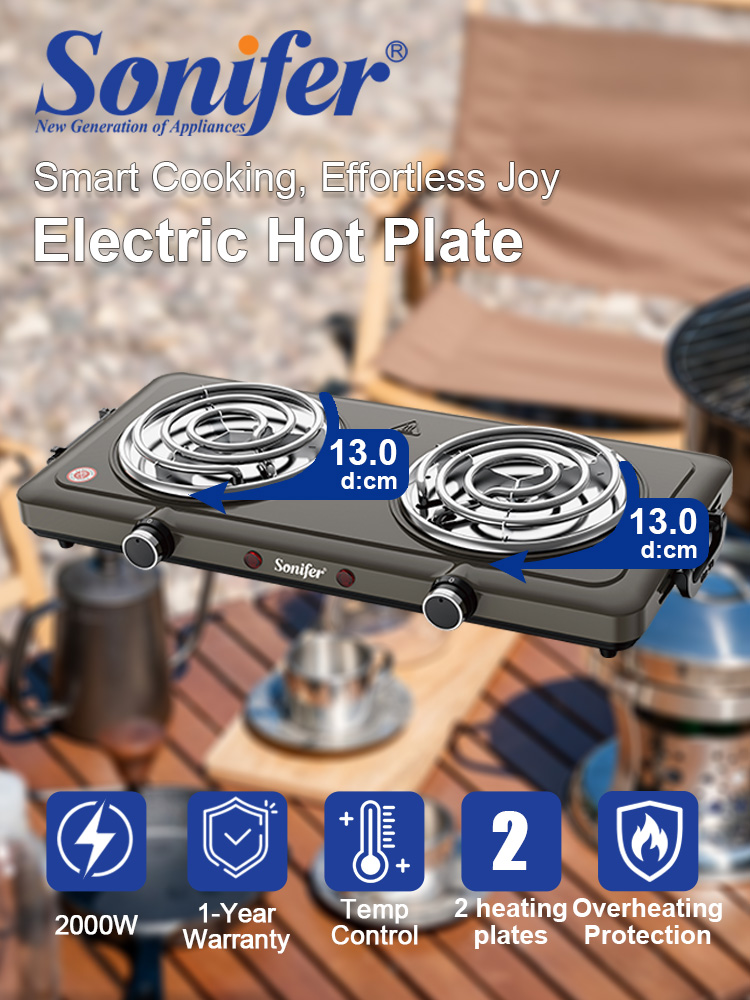 Hot Pot Portable Dual - Sonifer SF-3070 Doppel-Elektroherdplatte 2000W 5 Heizstufen