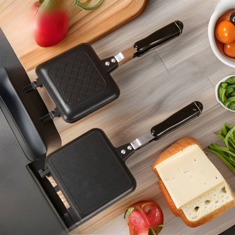 Home Cooking Egg Sandwich - Neuer antihaftbeschichteter Sandwichmaker, doppelseitige Waffelpfanne, Frühstücks-Eierkochwerkzeug
