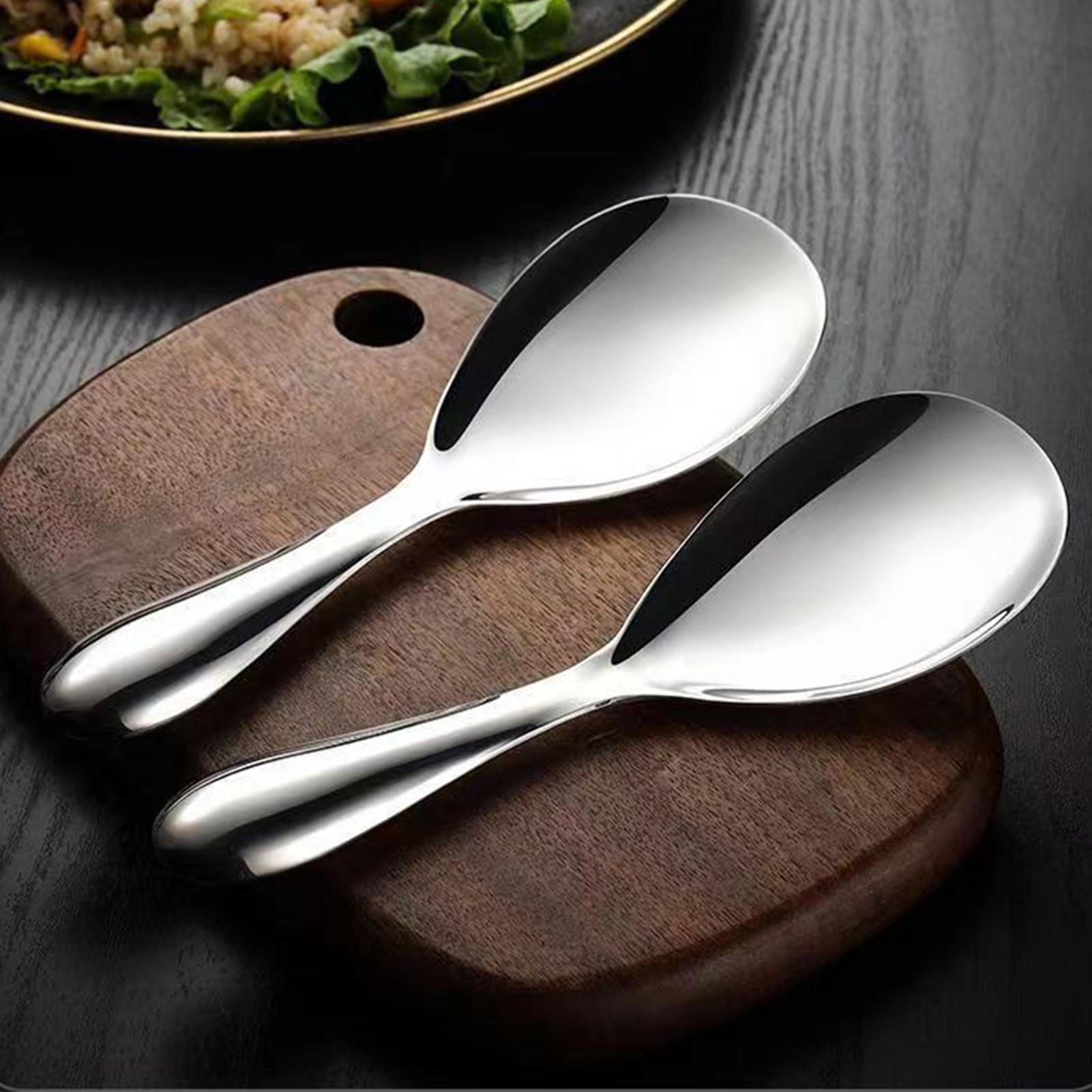 Home Cooking Meals - Edelstahl-Reislöffel, Paddel, 20,5 x 7 cm,