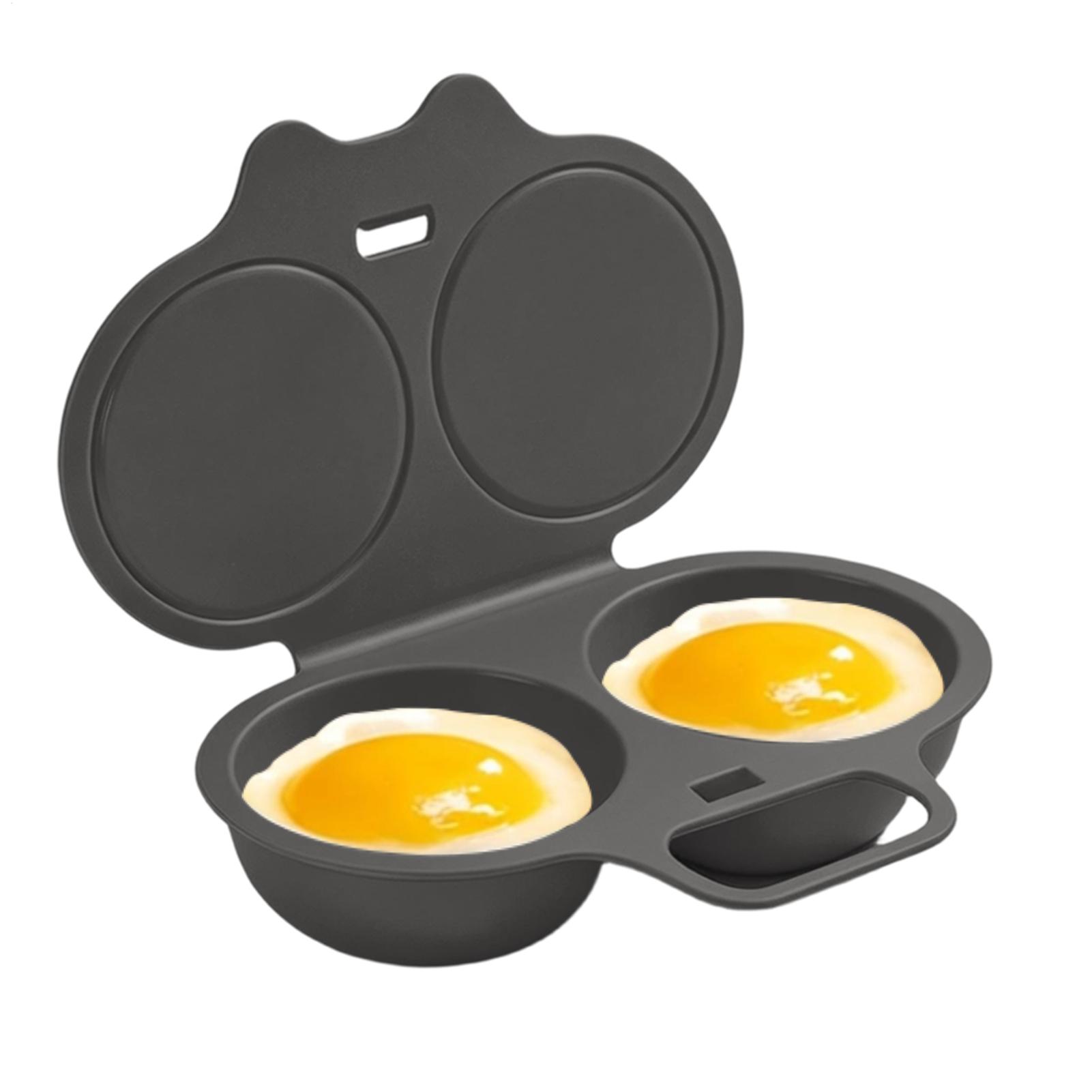 Home Cooking Egg Sandwich - Mikrowellen-Eierpochierer, antihaftbeschichtet, 2 Fächer, mikrowellengeeignet, schneller