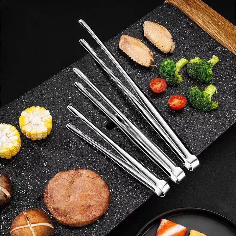 Home Cooking Meals - Edelstahl-Kochzange Koreanischer BBQ-Essensgreifer Steak-Pasta-Servierclip Küchenwerkzeug für