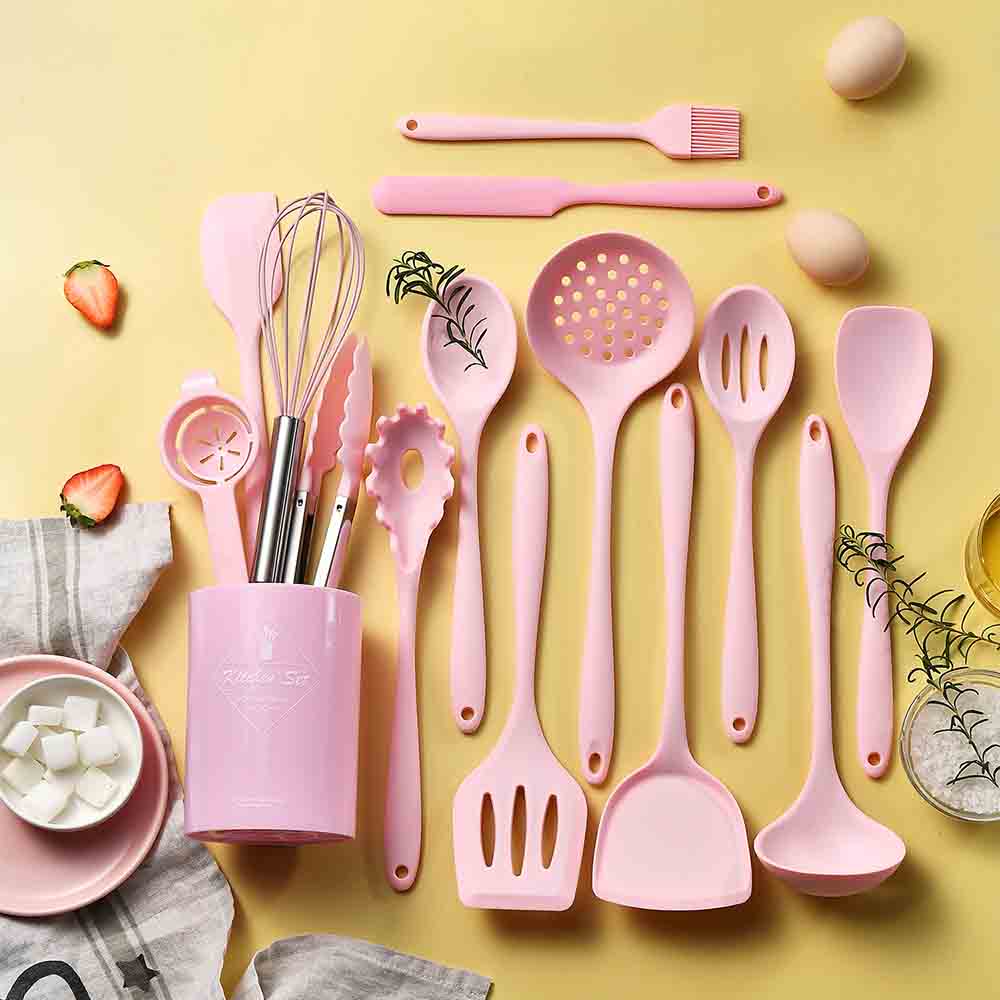 12/15Pcs Rosa Food Grade Silik – Home Cooking Utensil Set Bewertung und Preis